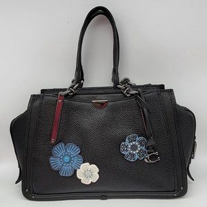 Coach Mixed Leather Dreamer Satchel 38551 Black Leather